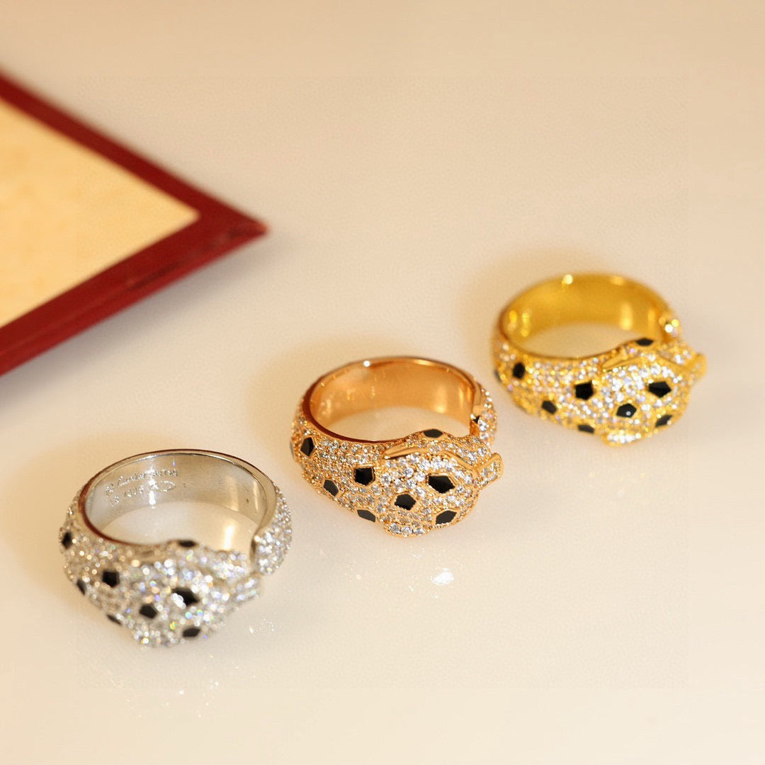 [sparkle Jewelery]PANTHERE SPOTTED FULL DIAMOND MEDIUM RING