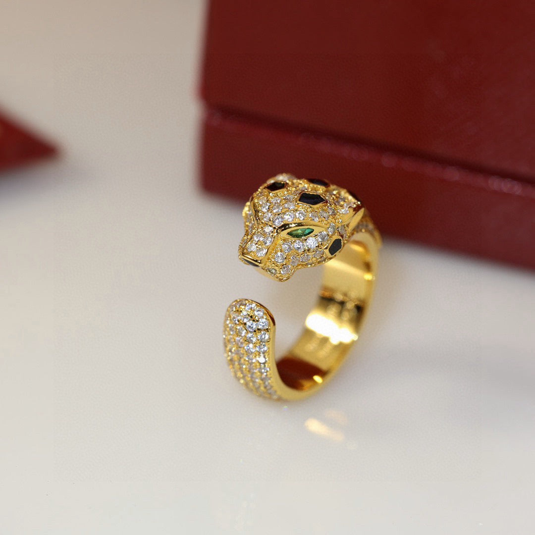 [sparkle Jewelery]PANTHERE SPOTTED FULL DIAMOND MEDIUM RING