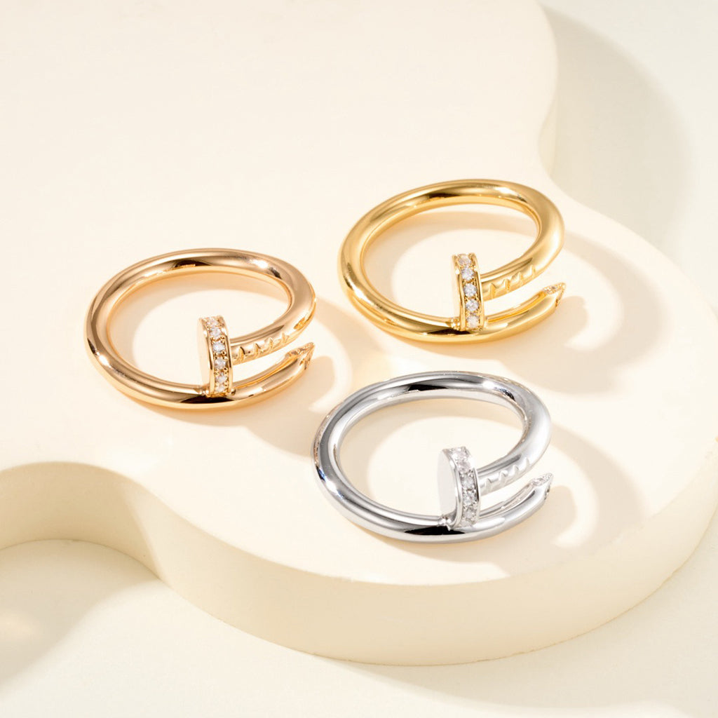 [sparkle Jewelery]JUSTE RING 2.6MM HALF DIAMOND