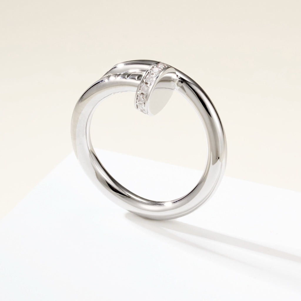 [sparkle Jewelery]JUSTE RING 2.6MM HALF DIAMOND