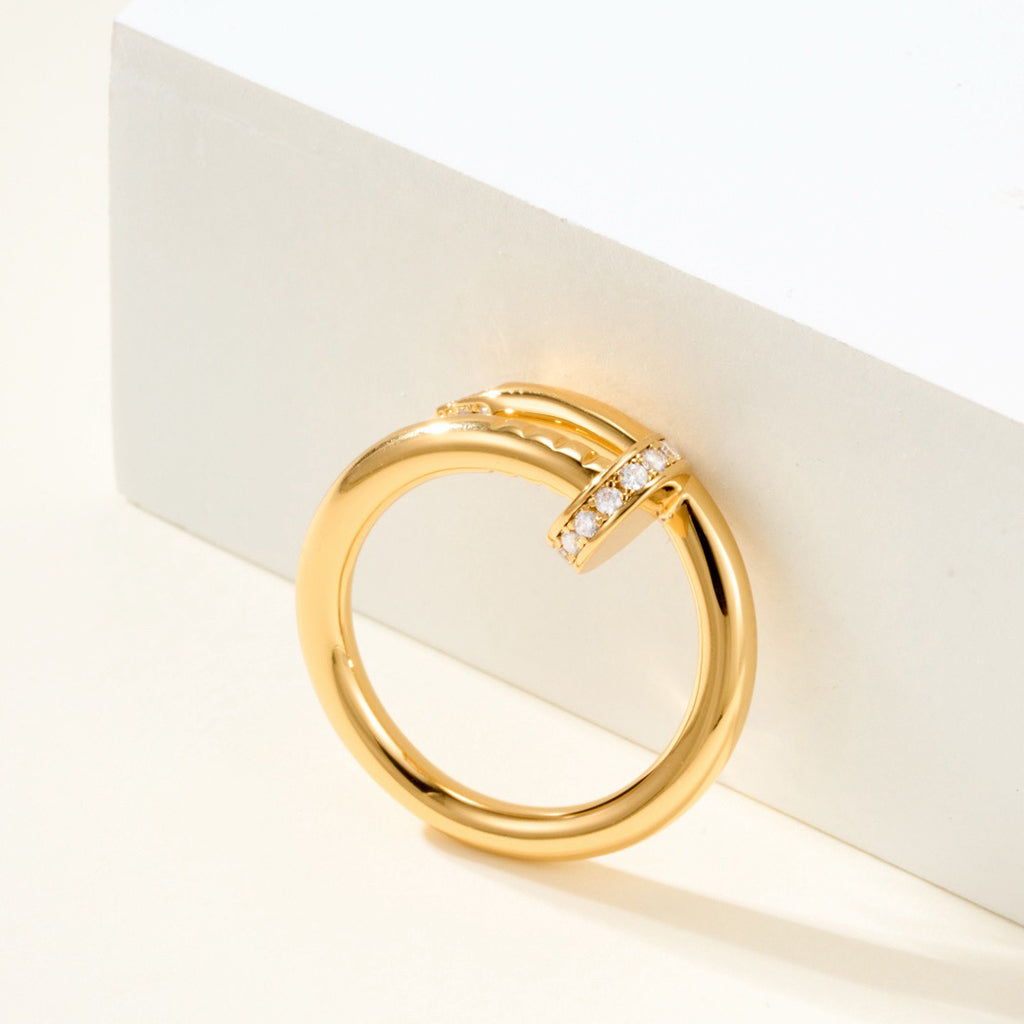 [sparkle Jewelery]JUSTE RING 2.6MM HALF DIAMOND