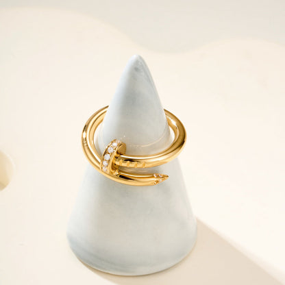 [sparkle Jewelery]JUSTE RING 2.6MM HALF DIAMOND