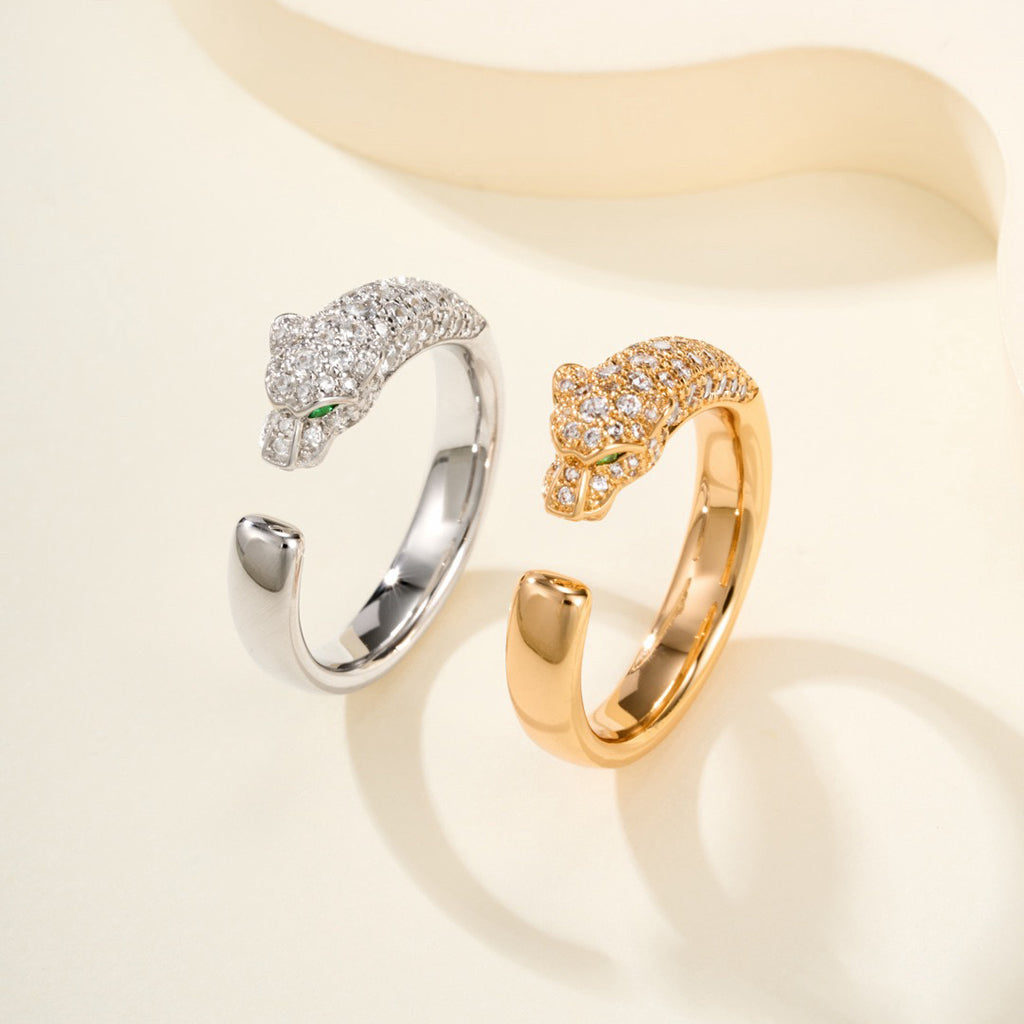 [sparkle Jewelery]PANTHERE HALF DIAMOND SMALL RING
