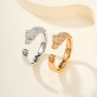 [sparkle Jewelery]PANTHERE HALF DIAMOND SMALL RING