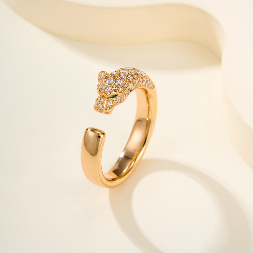 [sparkle Jewelery]PANTHERE HALF DIAMOND SMALL RING