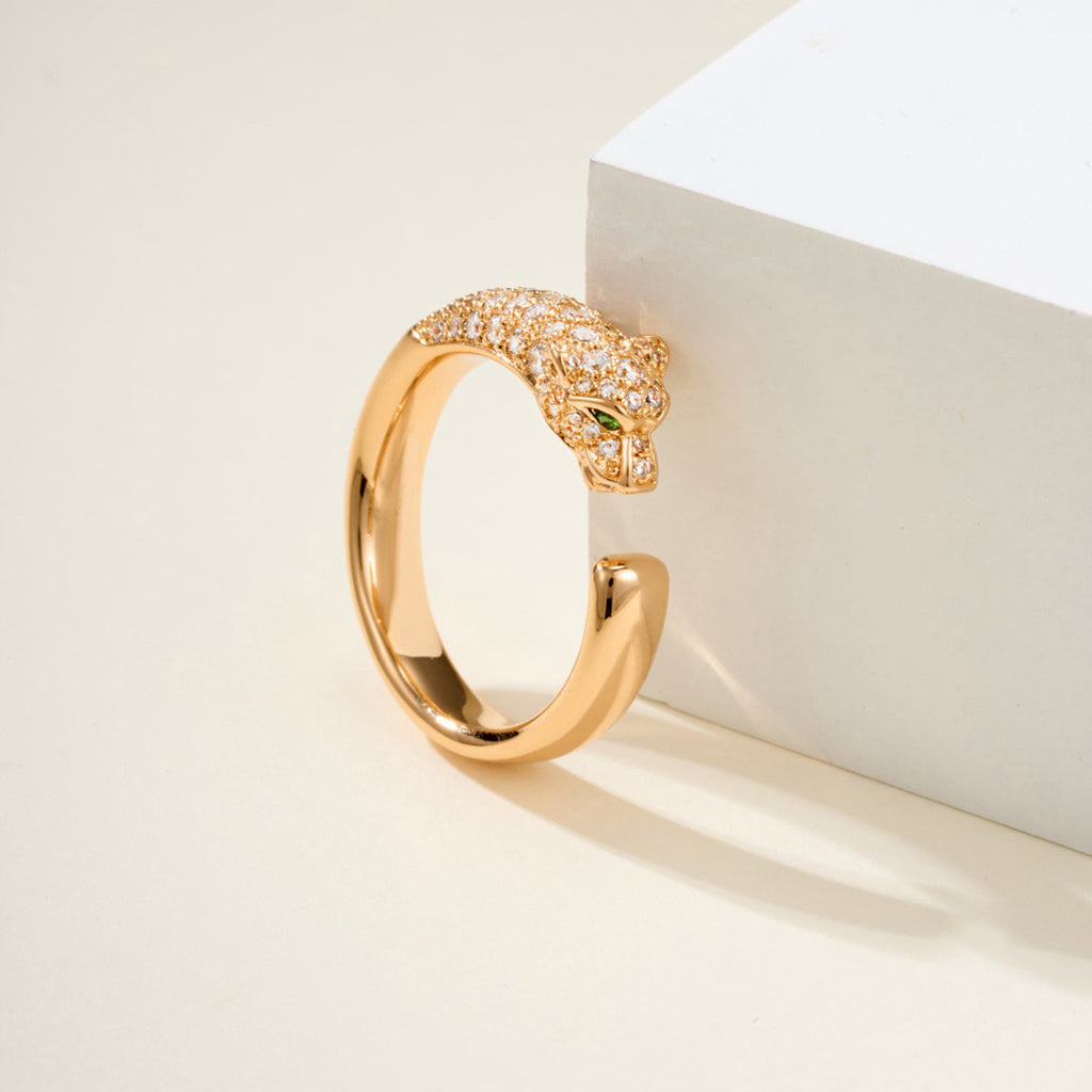 [sparkle Jewelery]PANTHERE HALF DIAMOND SMALL RING