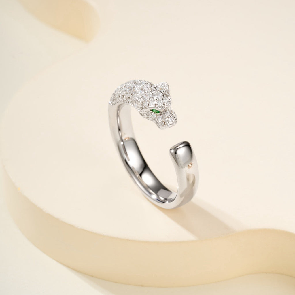 [sparkle Jewelery]PANTHERE HALF DIAMOND SMALL RING