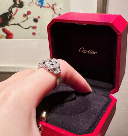 [sparkle Jewelery]PANTHERE SPOTTED FULL DIAMOND MEDIUM RING