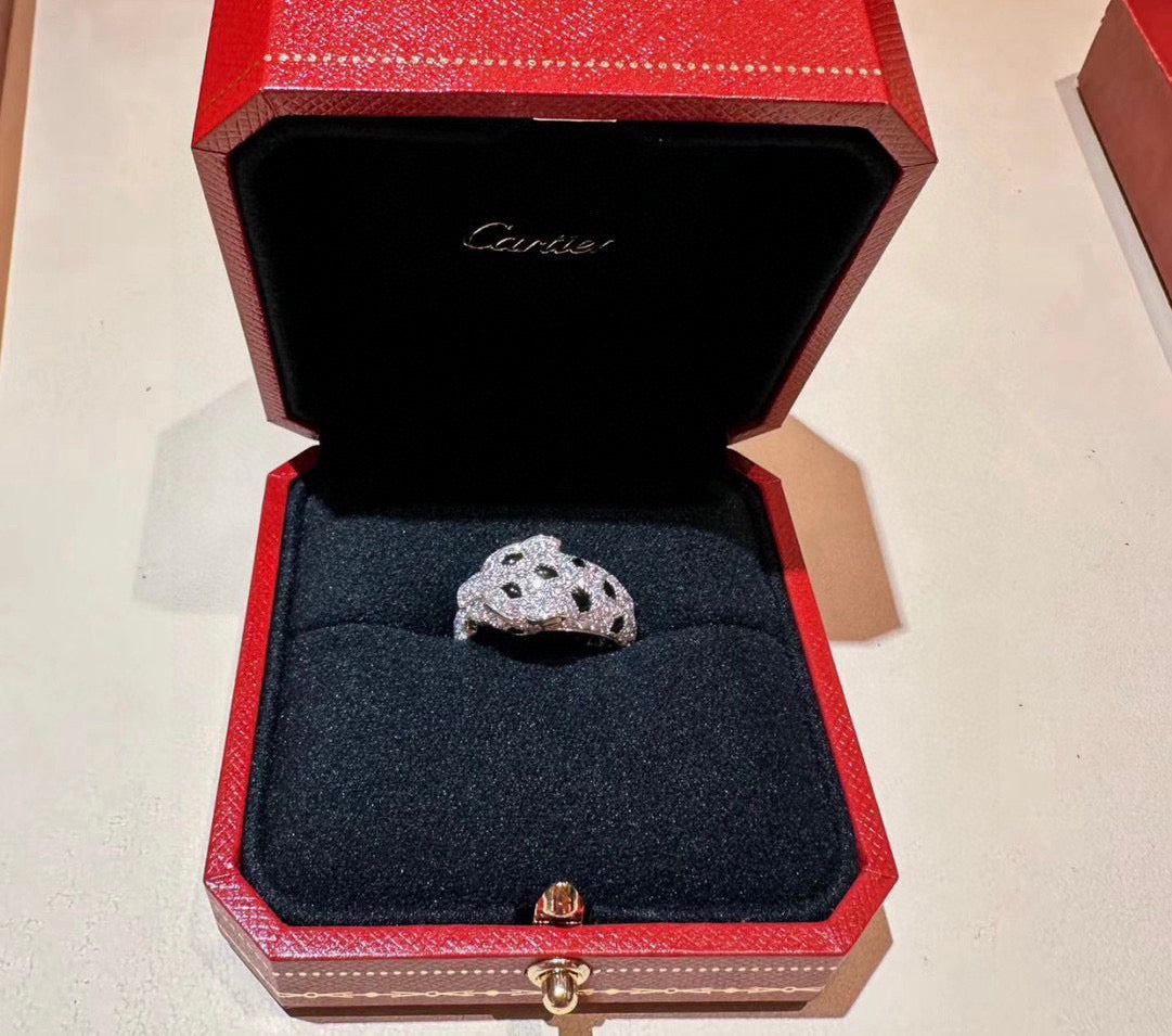 [sparkle Jewelery]PANTHERE SPOTTED FULL DIAMOND MEDIUM RING