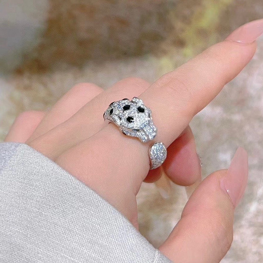 [sparkle Jewelery]PANTHERE SPOTTED FULL DIAMOND MEDIUM RING