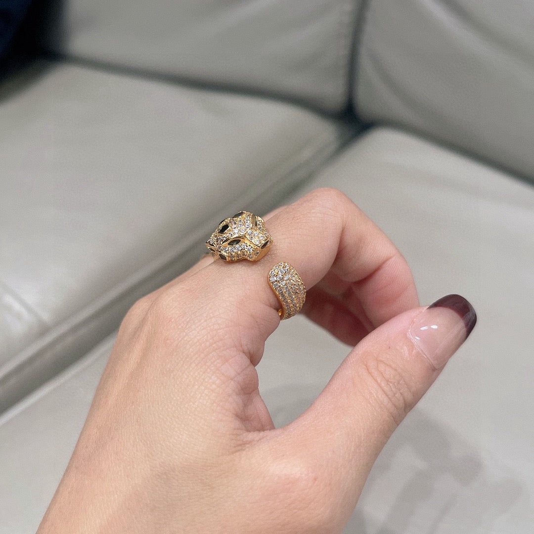 [sparkle Jewelery]PANTHERE SPOTTED FULL DIAMOND MEDIUM RING