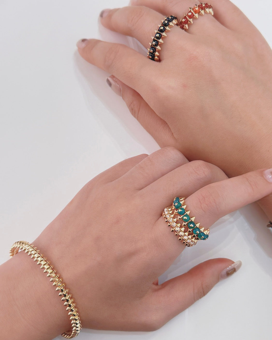 [sparkle Jewelery]CLASH 7.9MM AGATE CHALCEDONY RING