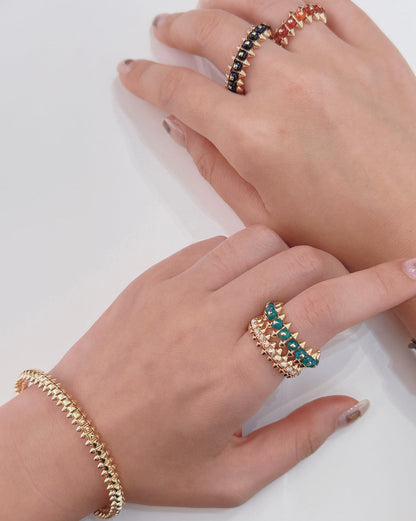[sparkle Jewelery]CLASH 7.9MM AGATE CHALCEDONY RING