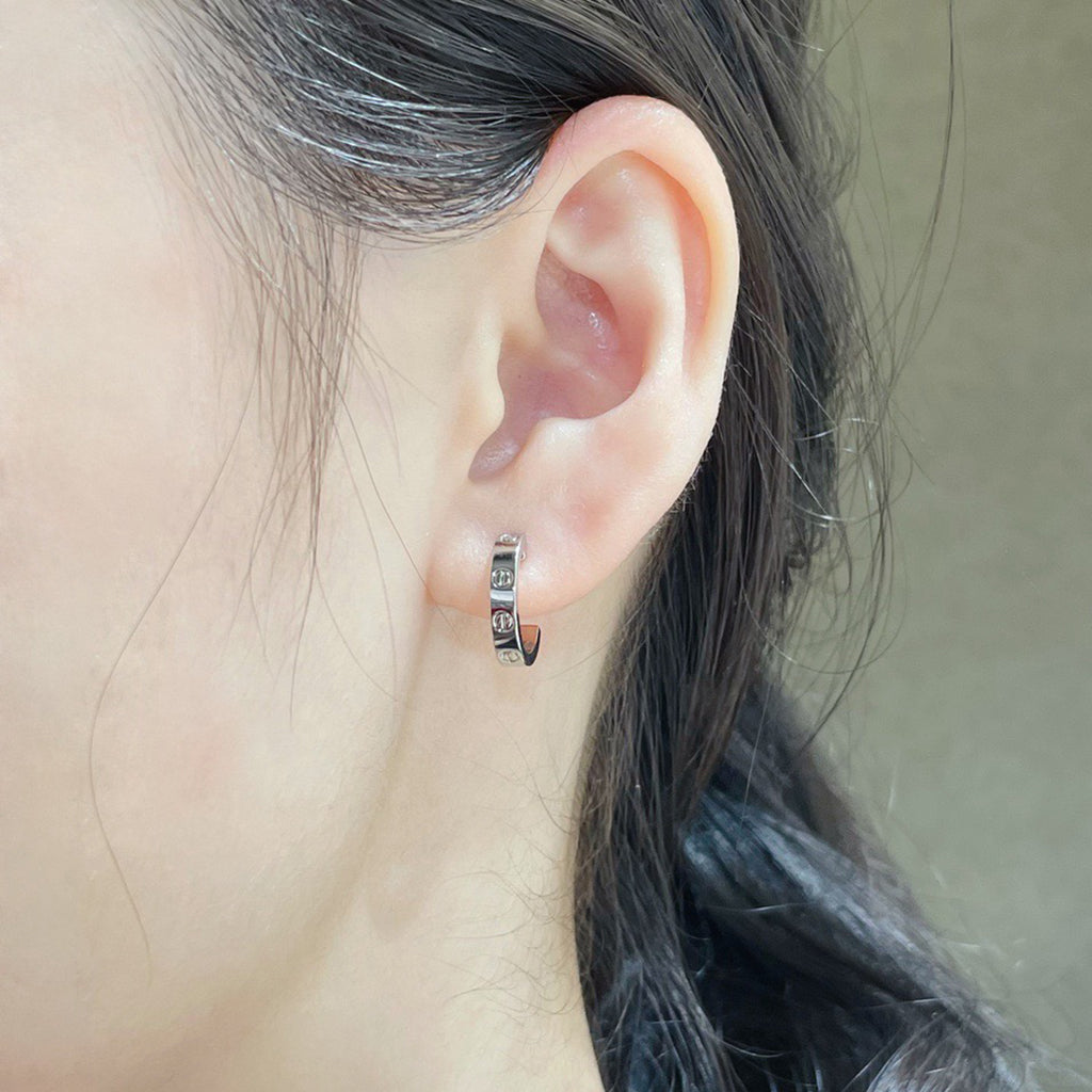 [sparkle Jewelery]LOVE EARRINGS 2.65 MM NO DIAMOND SMALL