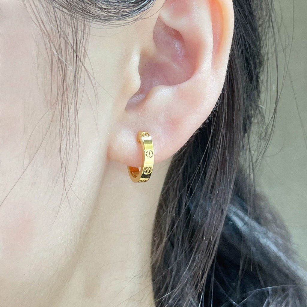 [sparkle Jewelery]LOVE EARRINGS 2.65 MM NO DIAMOND SMALL