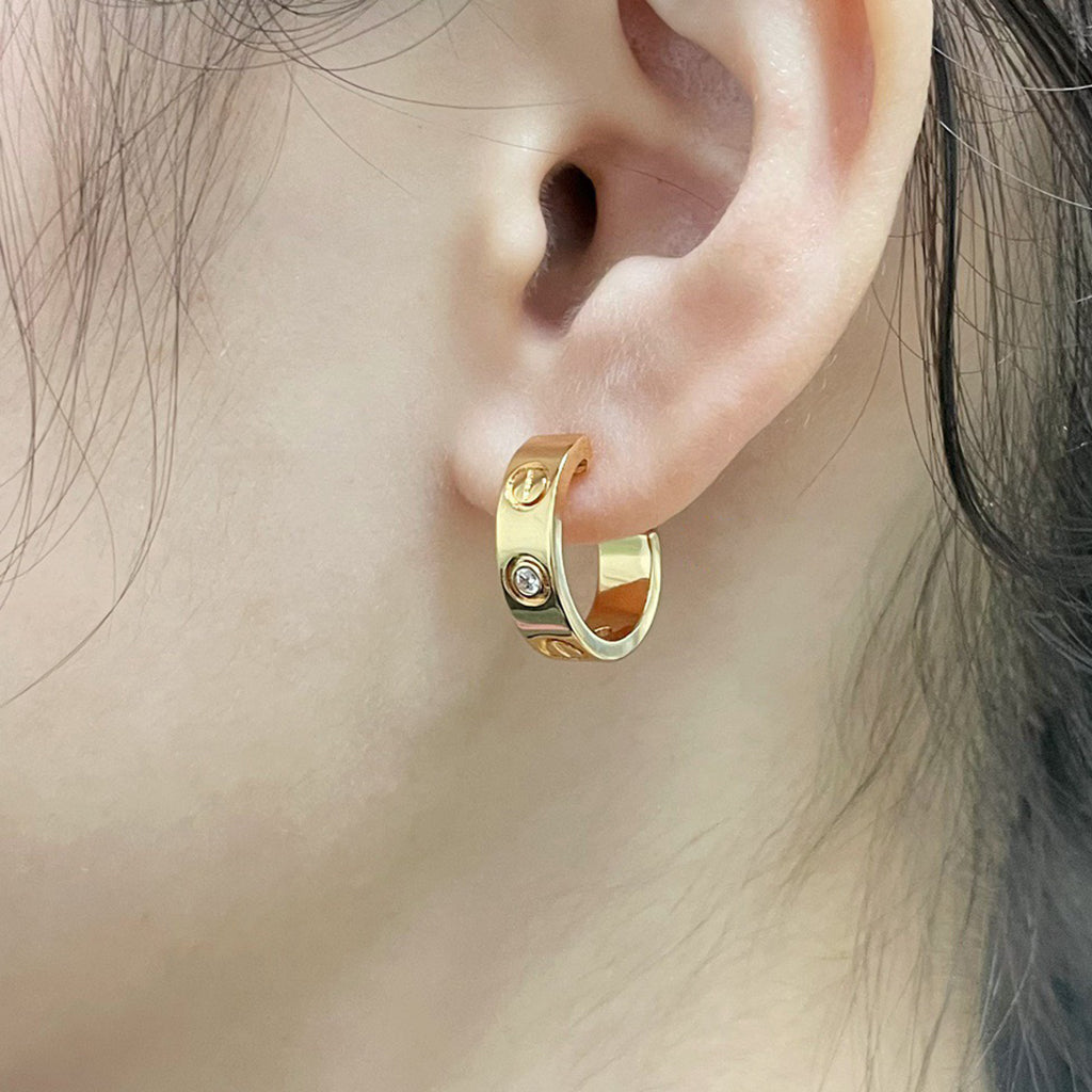 [sparkle Jewelery]LOVE EARRINGS 5.7MM 2 DIAMONDS