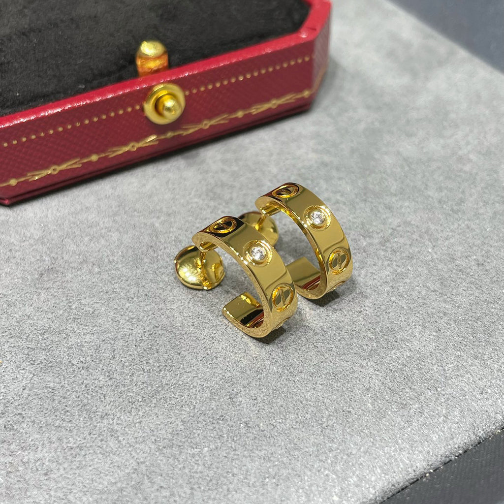 [sparkle Jewelery]LOVE EARRINGS 5.7MM 2 DIAMONDS