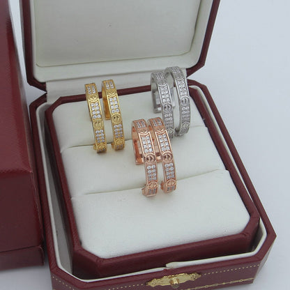 [sparkle Jewelery]LOVE EARRINGS 3.6MM DIAMOND PAVED