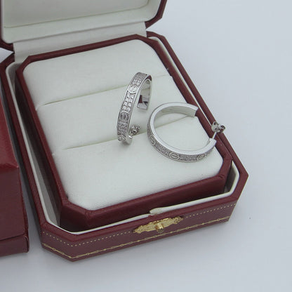 [sparkle Jewelery]LOVE EARRINGS 3.6MM DIAMOND PAVED