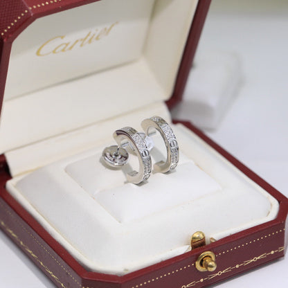 [sparkle Jewelery]LOVE 5.5MM DIAMOND PAVED EARRINGS