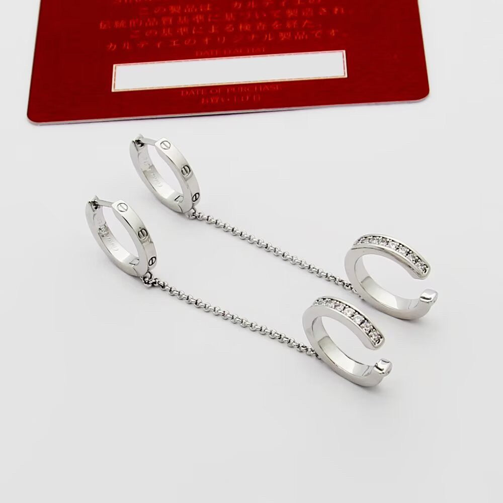 [sparkle Jewelery]LOVE 3.0MM HALF DIAMOND EARRINGS
