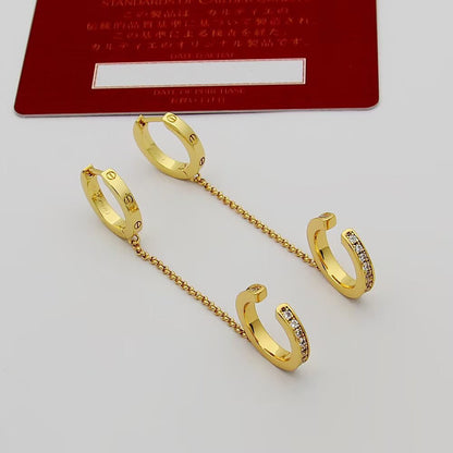 [sparkle Jewelery]LOVE 3.0MM HALF DIAMOND EARRINGS