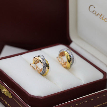 [sparkle Jewelery]TRINITY HALF DIAMOND  CLASSIC EARRINGS