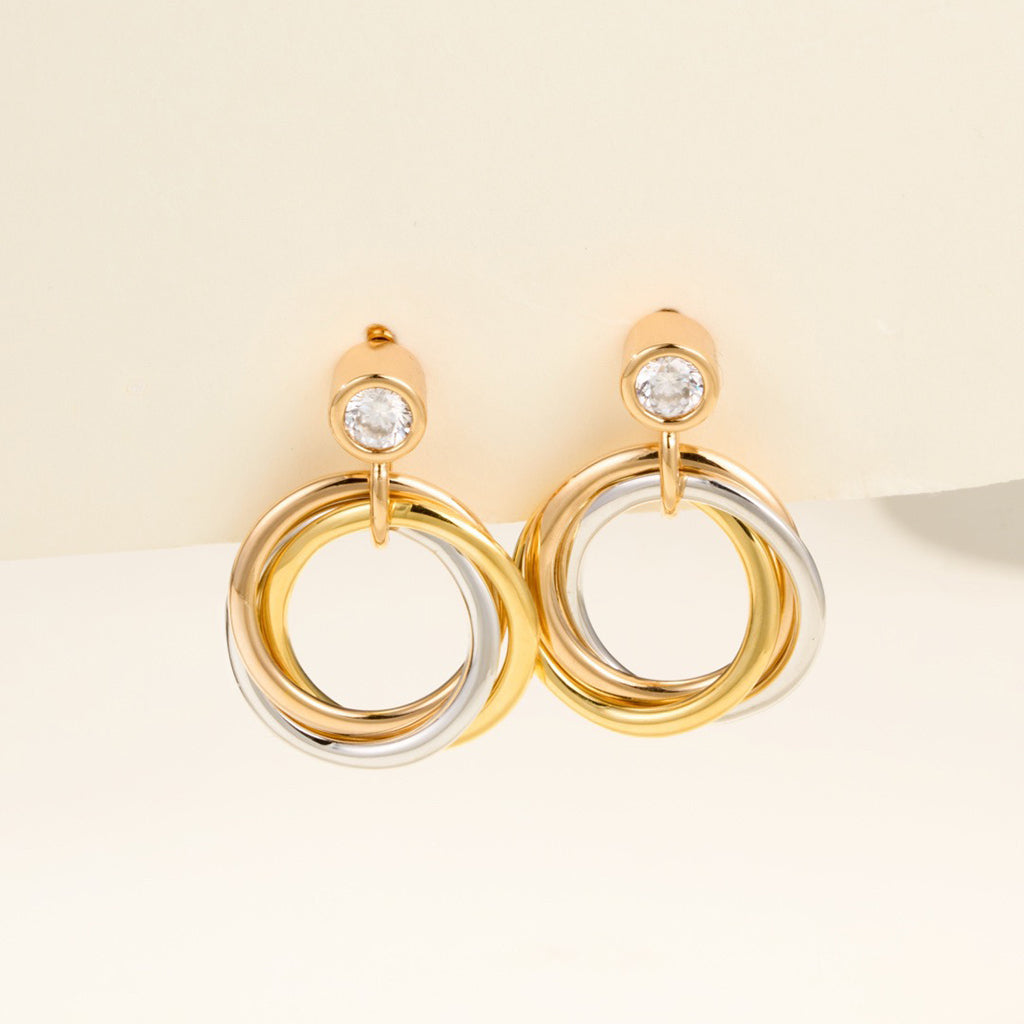 [sparkle Jewelery]TRINITY ON DIAMOND  EARRINGS
