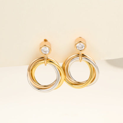 [sparkle Jewelery]TRINITY ON DIAMOND  EARRINGS