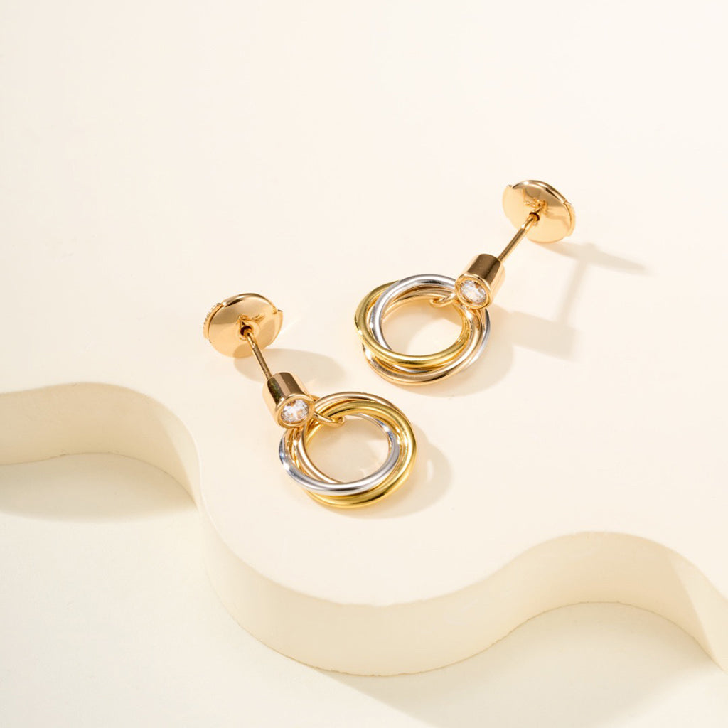 [sparkle Jewelery]TRINITY ON DIAMOND  EARRINGS