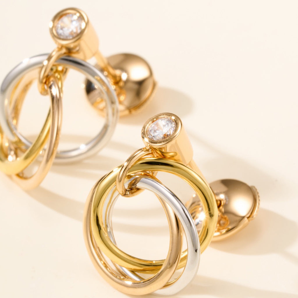 [sparkle Jewelery]TRINITY ON DIAMOND  EARRINGS