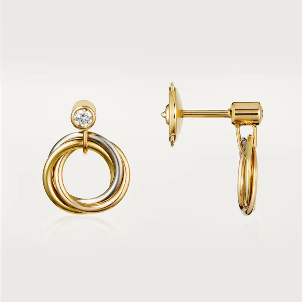[sparkle Jewelery]TRINITY ON DIAMOND  EARRINGS