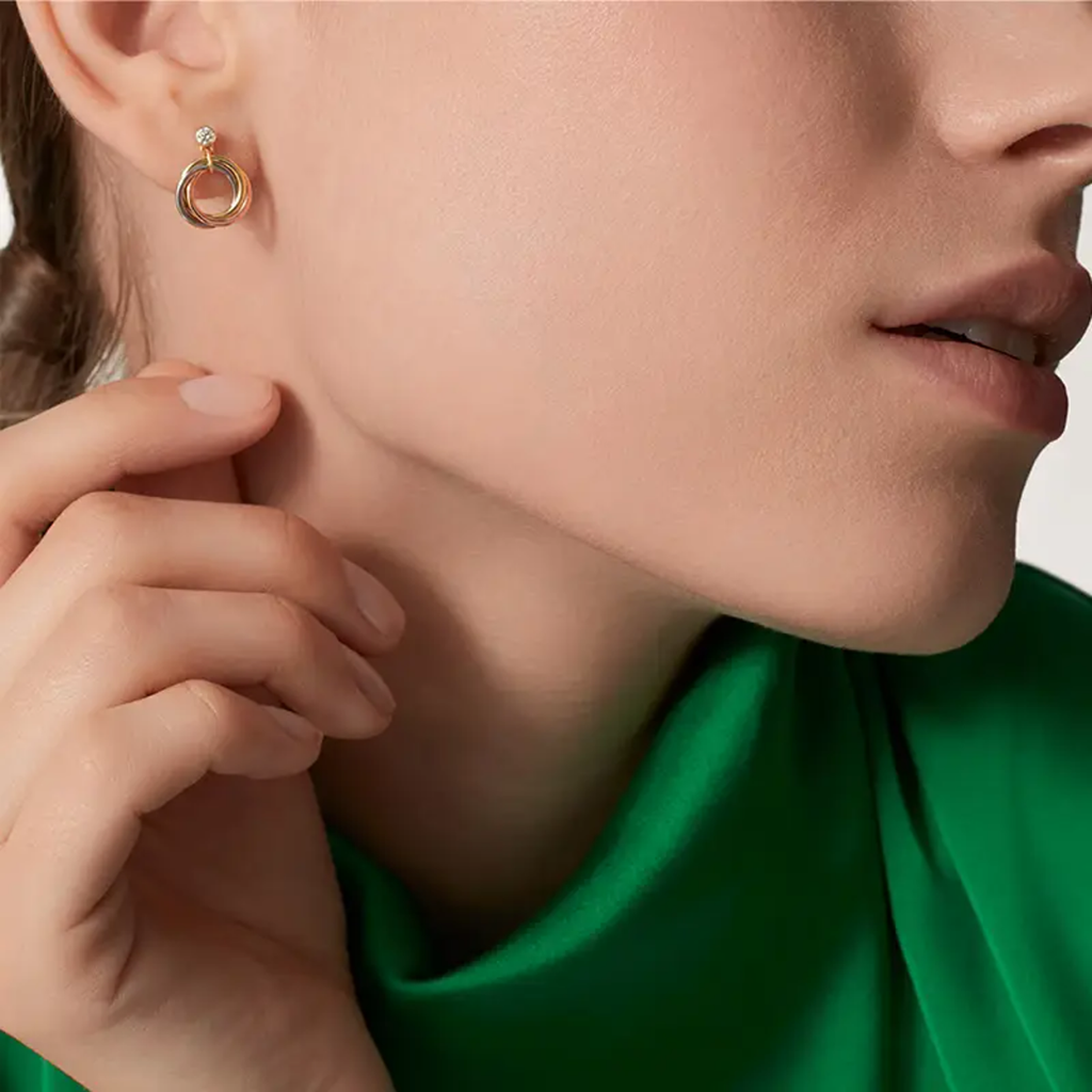 [sparkle Jewelery]TRINITY ON DIAMOND  EARRINGS