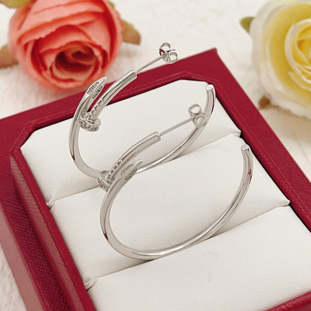 [sparkle Jewelery]JUSTE HALF DIAMOND LARGE EARRINGS