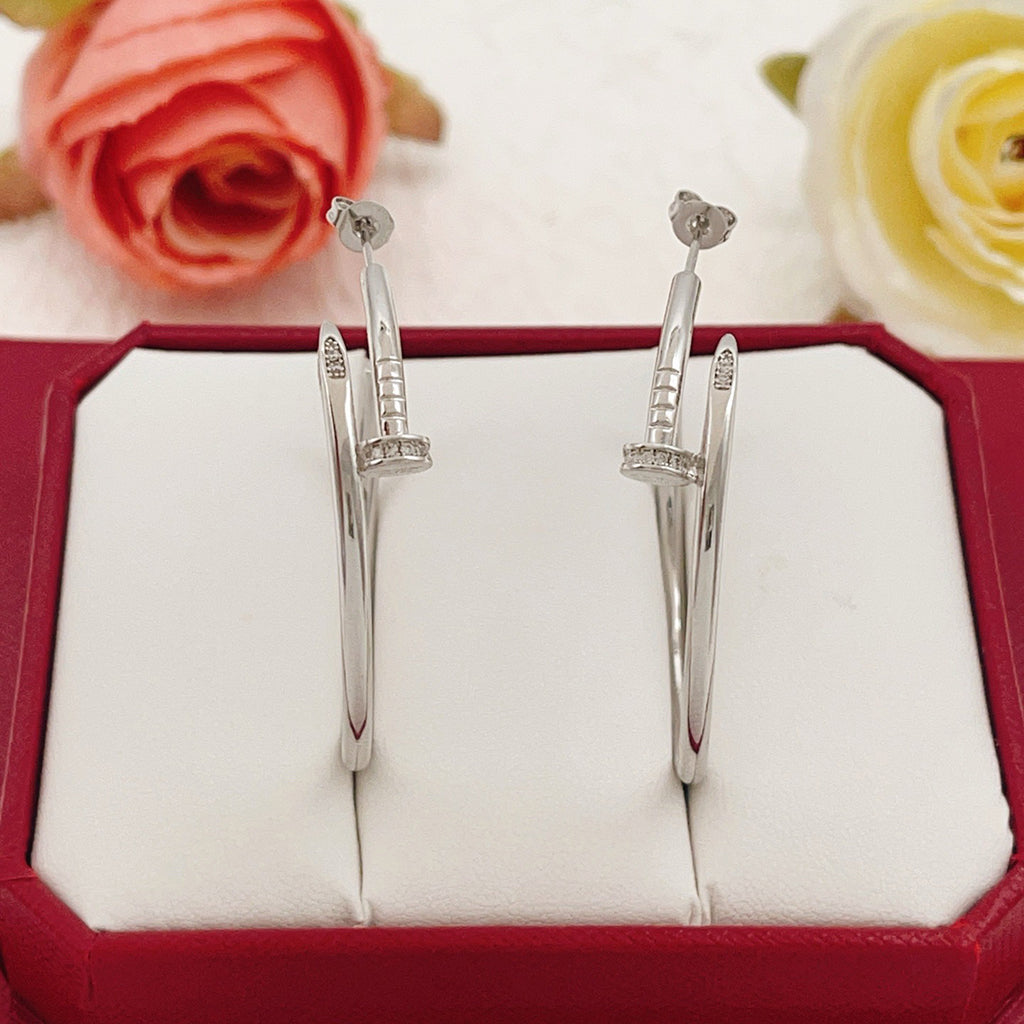 [sparkle Jewelery]JUSTE HALF DIAMOND LARGE EARRINGS