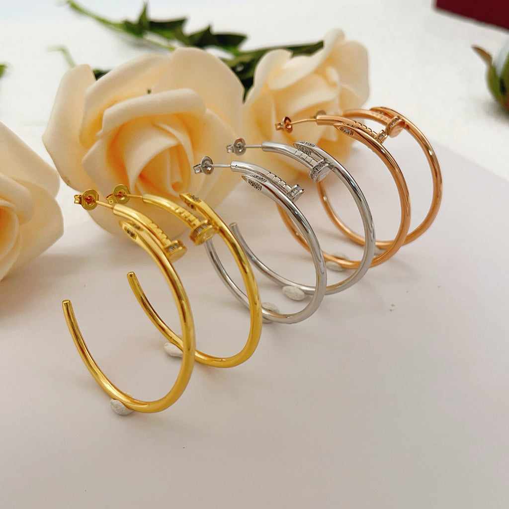 [sparkle Jewelery]JUSTE HALF DIAMOND LARGE EARRINGS