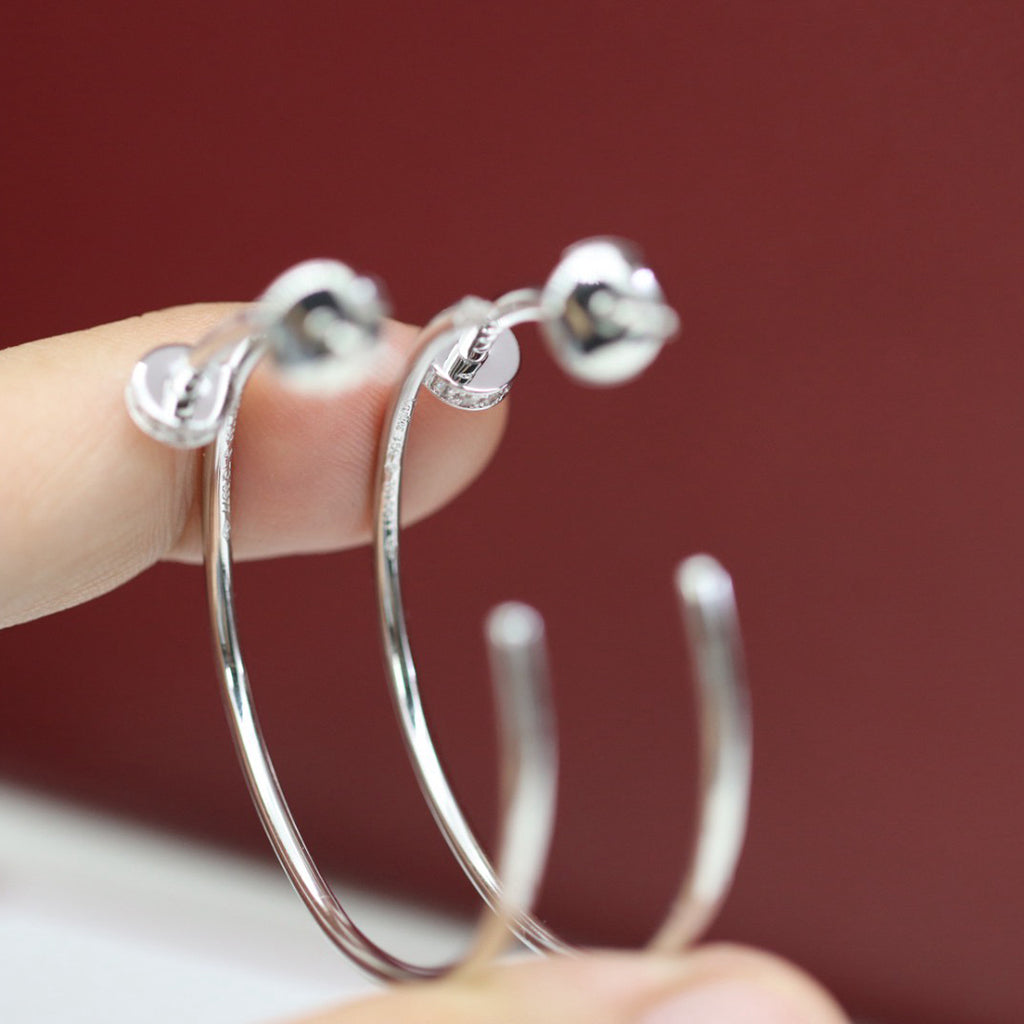 [sparkle Jewelery]JUSTE HALF DIAMOND LARGE EARRINGS