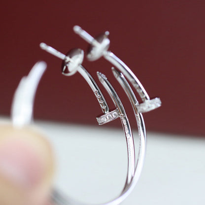 [sparkle Jewelery]JUSTE HALF DIAMOND LARGE EARRINGS
