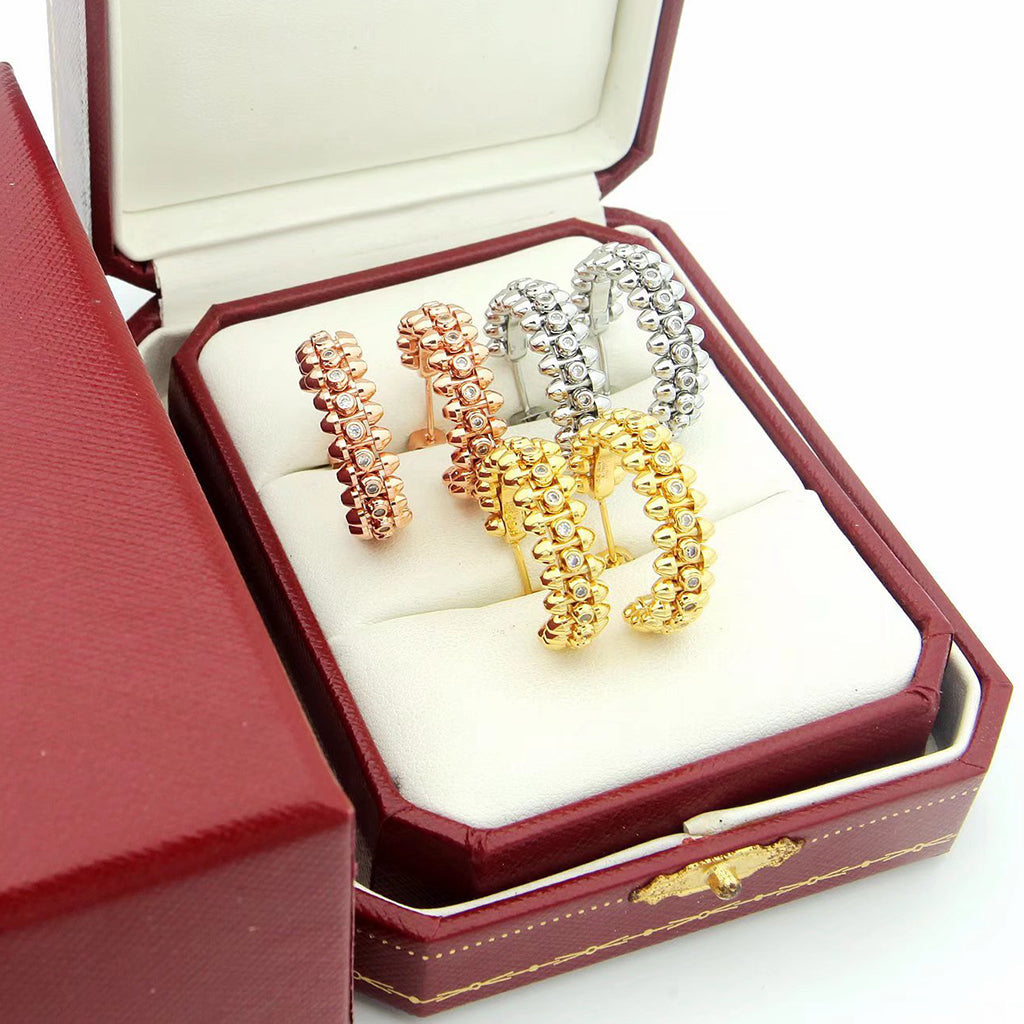 [sparkle Jewelery]CLASH FULL DIAMOND MEDIUM EARRINGS