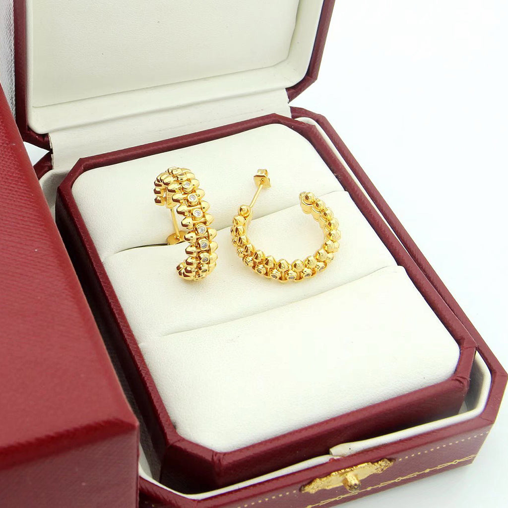 [sparkle Jewelery]CLASH FULL DIAMOND MEDIUM EARRINGS