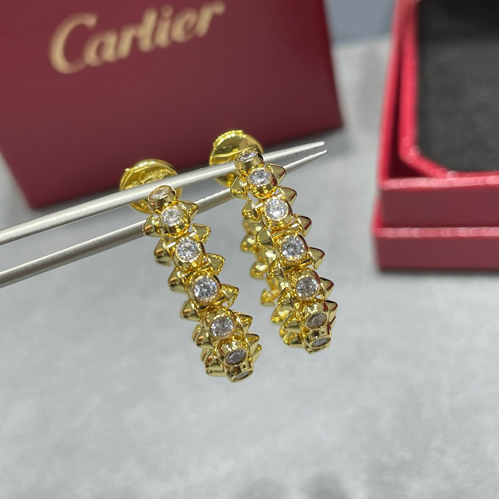 [sparkle Jewelery]CLASH FULL DIAMOND MEDIUM EARRINGS