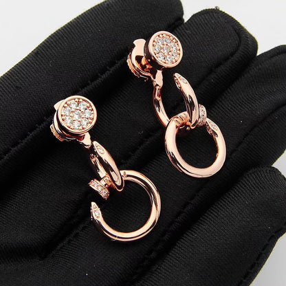 [sparkle Jewelery]JUSTE HALF DIAMOND DOUBLE EARRINGS