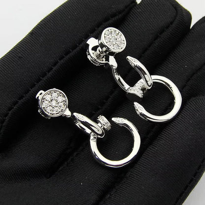 [sparkle Jewelery]JUSTE HALF DIAMOND DOUBLE EARRINGS