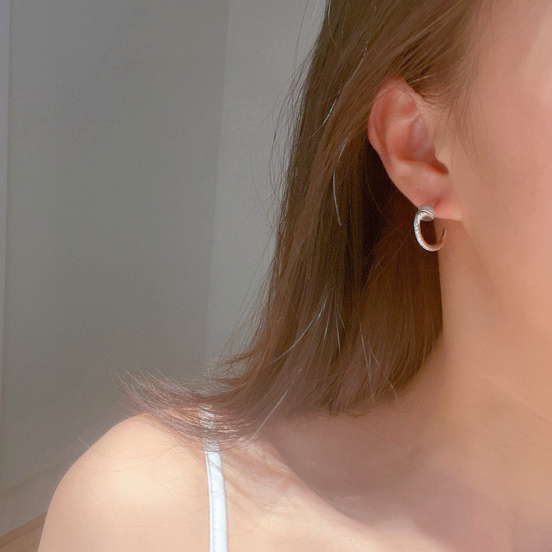 [sparkle Jewelery]JUSTE FULL DIAMOND DOUBLE EARRINGS