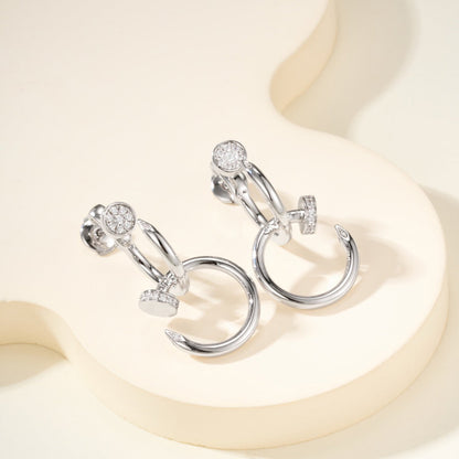 [sparkle Jewelery]JUSTE HALF DIAMOND DOUBLE EARRINGS