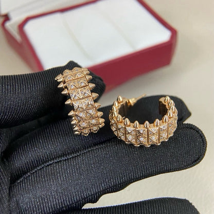 [sparkle Jewelery]CLASH 9.2MM FULL DIAMOND DOUBLE ROW EARRINGS