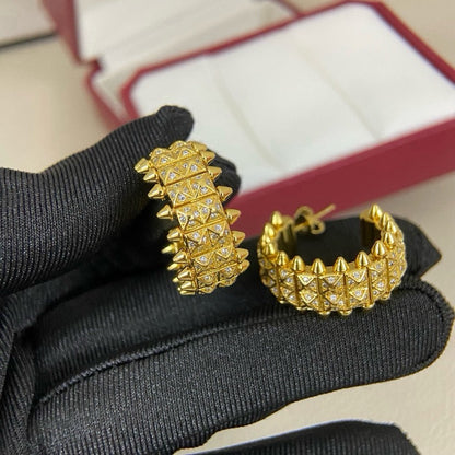 [sparkle Jewelery]CLASH 9.2MM FULL DIAMOND DOUBLE ROW EARRINGS