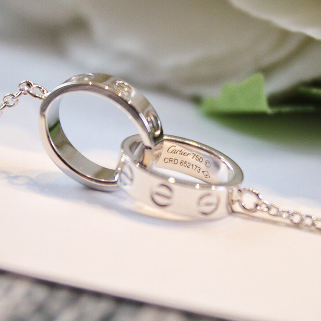 [sparkle Jewelery]LOVE DOUBLE RING NECKLACE