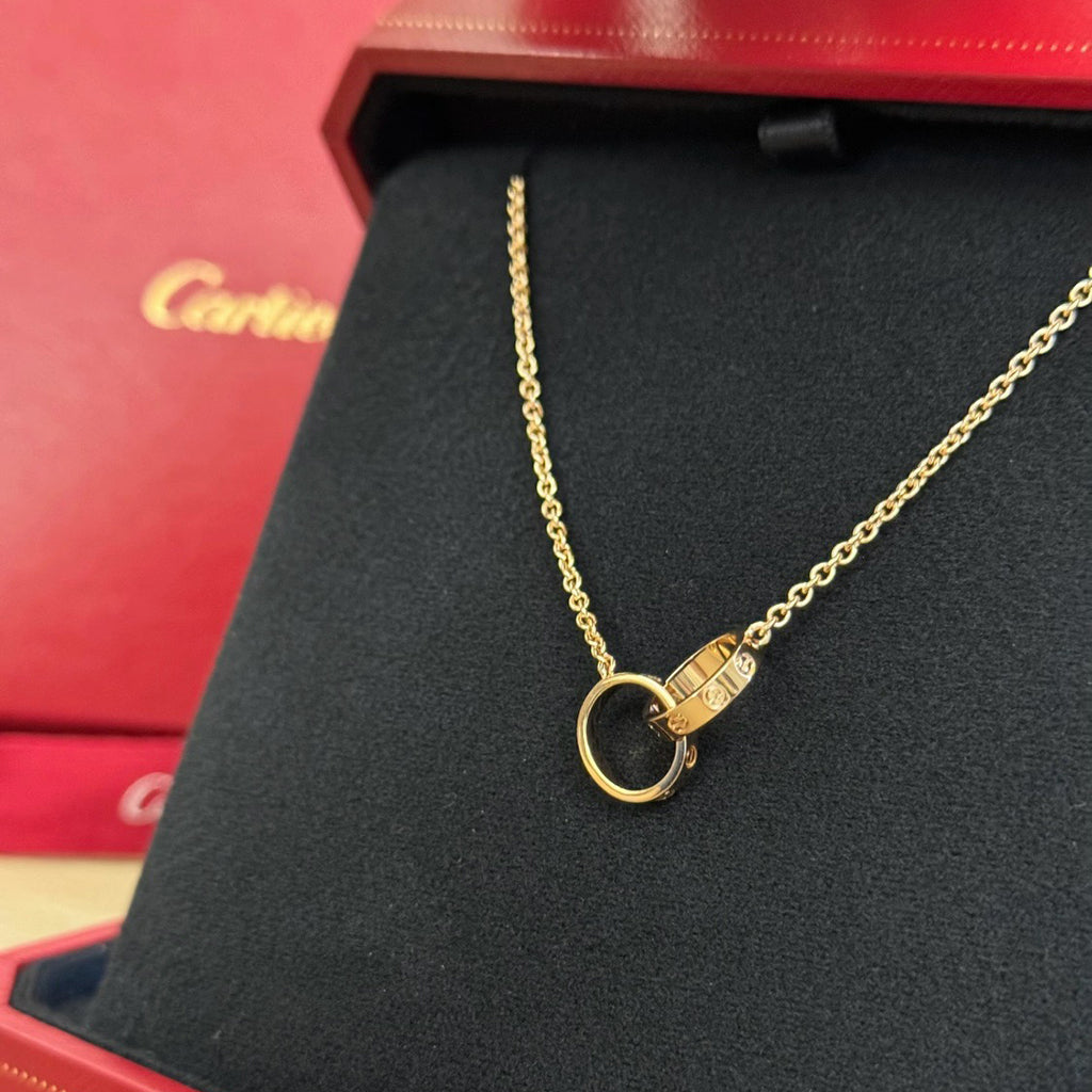 [sparkle Jewelery]LOVE DOUBLE RING NECKLACE