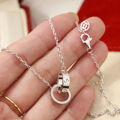 [sparkle Jewelery]LOVE DOUBLE RING NECKLACE